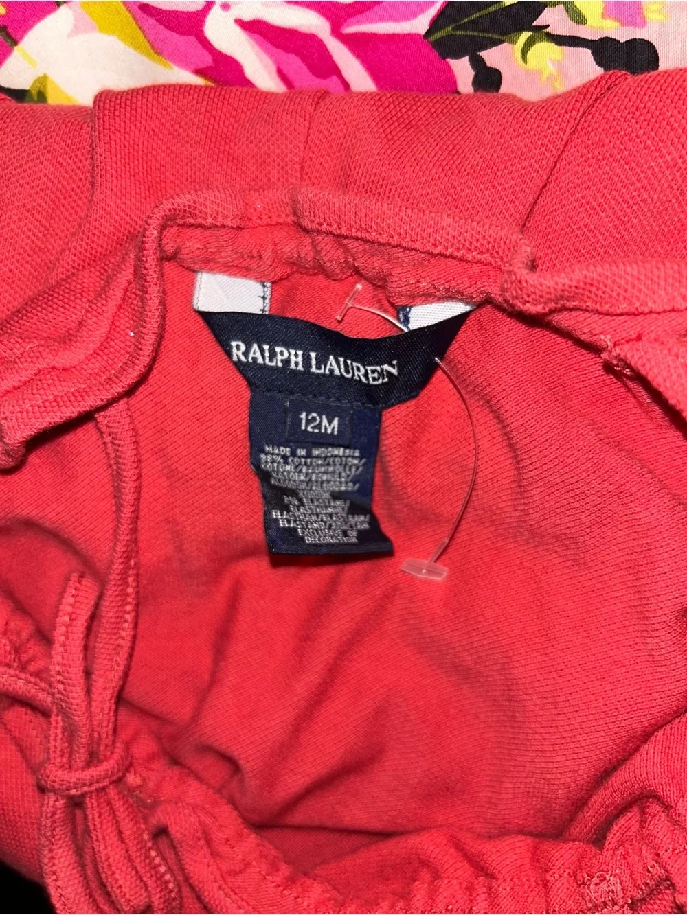Ralph Lauren baby romper sunsuit tie shoulder rust orange y2k  vintage 12 mo